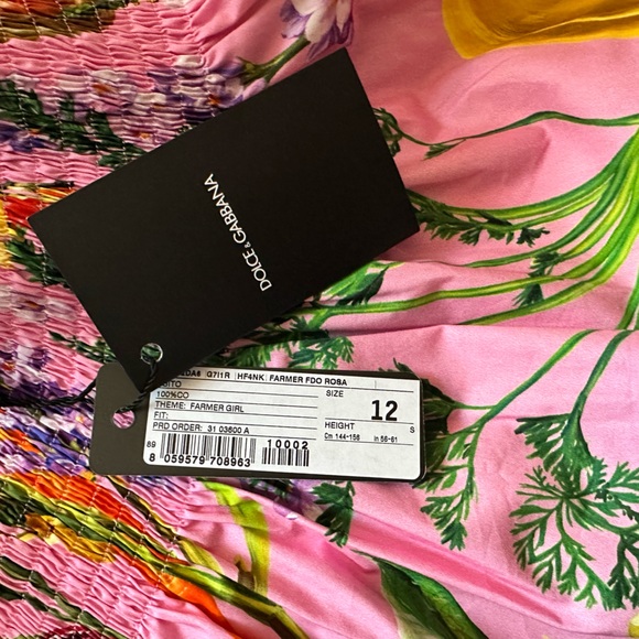 NEW DOLCE&GABBANA Farmer printed cotton poplin dress - Picture 6 of 6